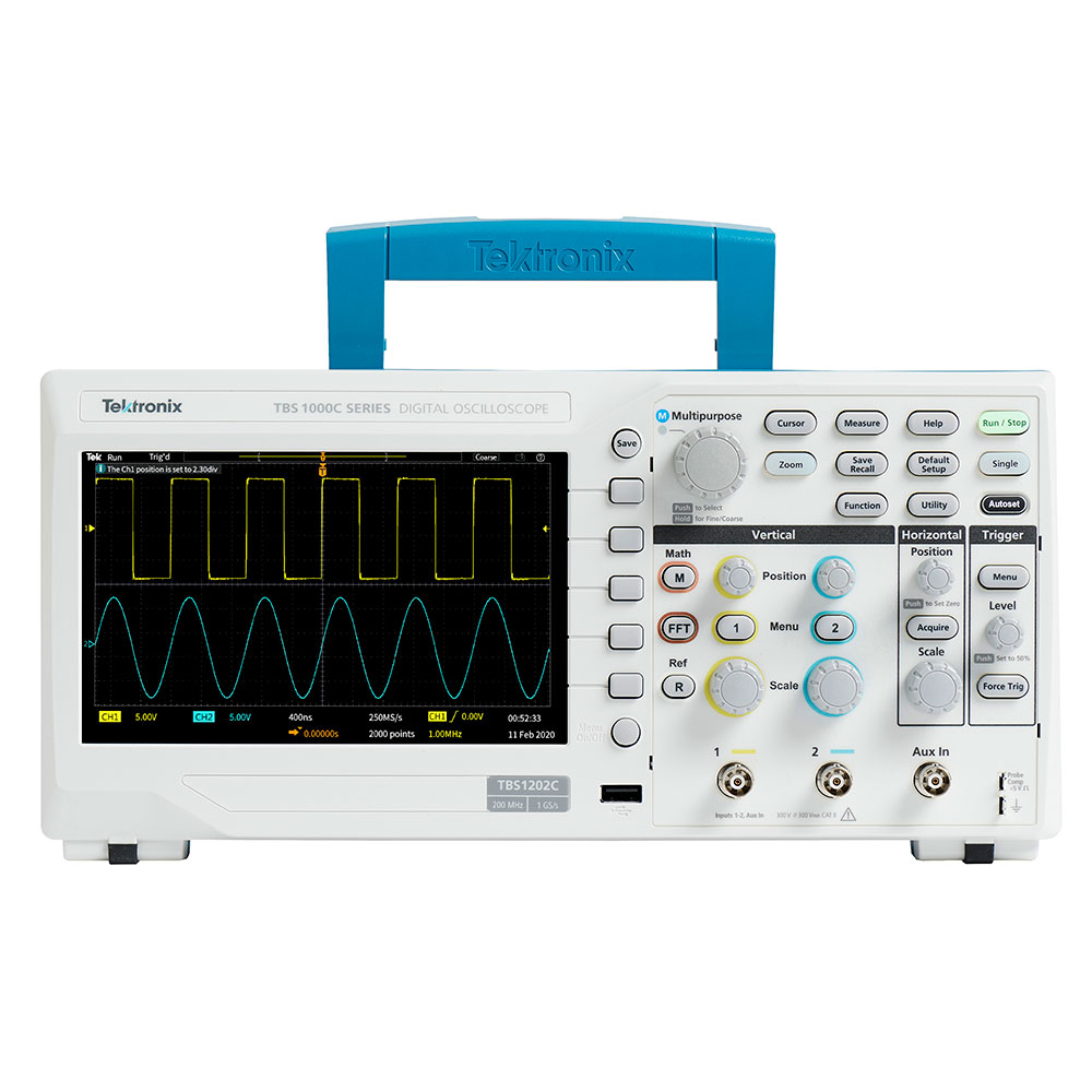 Цифровой осциллограф Tektronix TBS1202C; 200 МГц, 2 канала