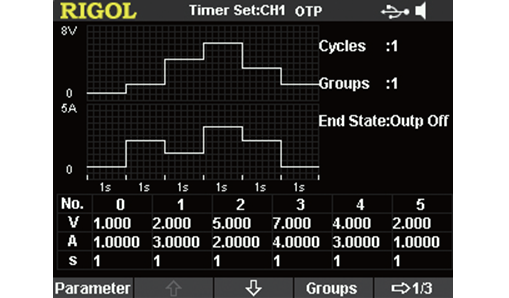 Стандартный таймер в Rigol DP800